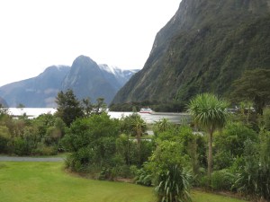 View of Milford Sound from Mitre Peak Lodge